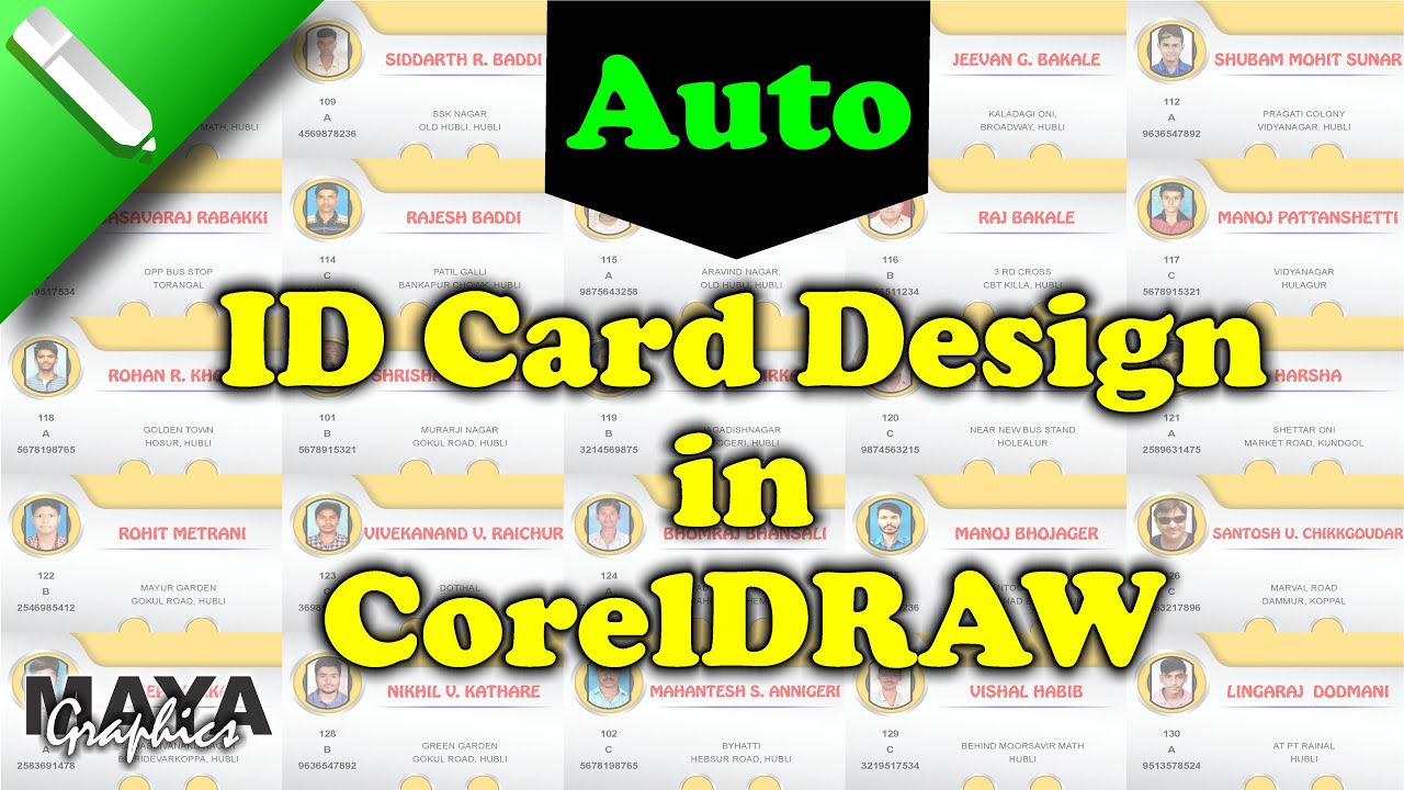 How to Design ID Cards   Auto in Coreldraw  100s of ID cards in Minutes   how   school id cards