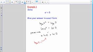 Edexcel Year 12 Chapter 14 7 Natural Logarithm