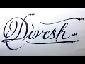 Divesh name signature calligraphy status  how to cursive write with cut marker divesh divesh