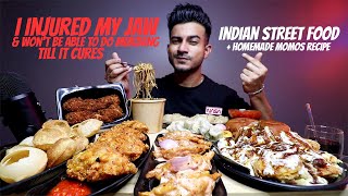 Homemade Afghani momo, Kurkure momo, Steam momo, Dahi Papdi Chaat, Pani Puri, Spring Roll Mukbang