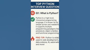 🔥 Q1: What is Python? 💯 | Top Asked Interview Qs #2025 #latest ⏱️ #video  | #shorts #python #coding