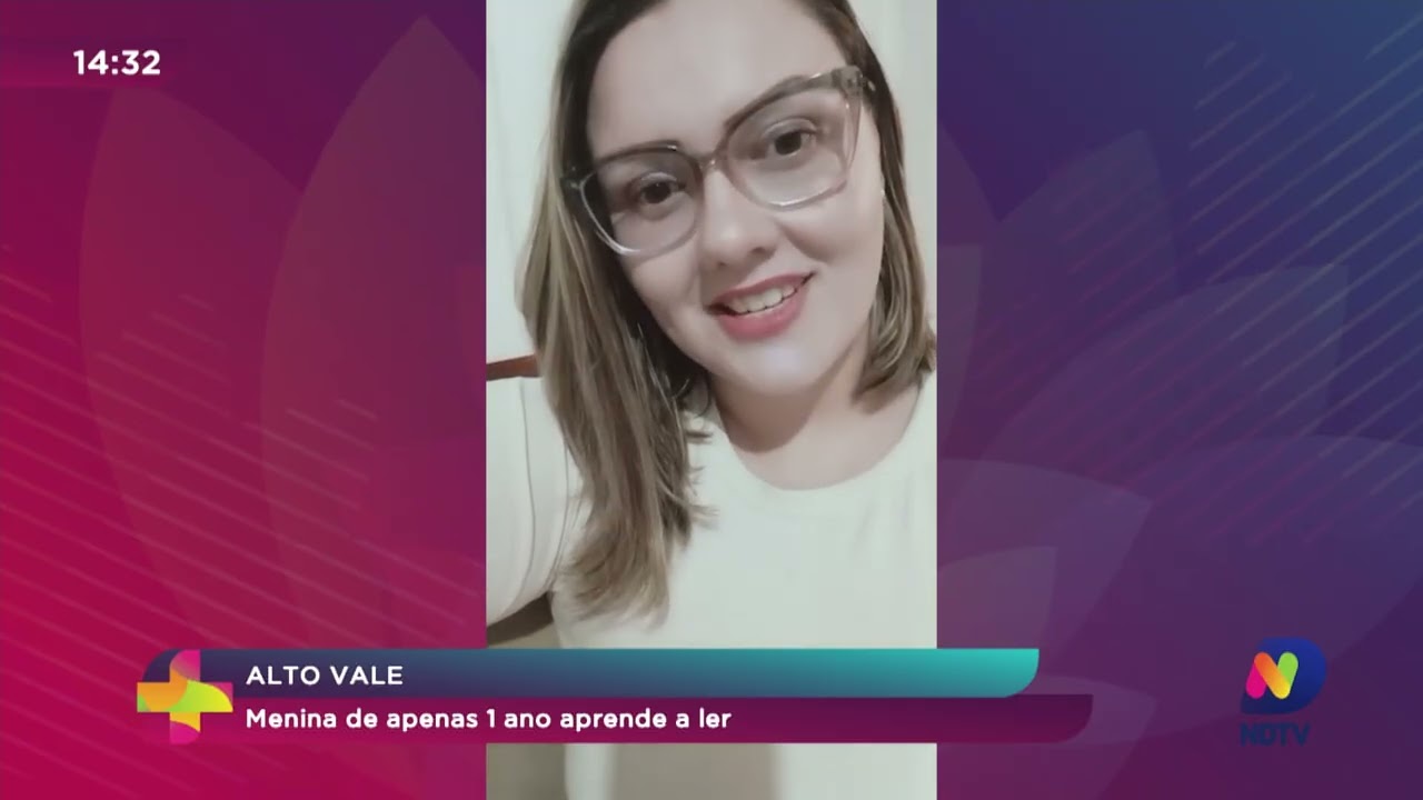 Alto Vale: menina de apenas 1 ano aprende a ler
