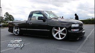 WhipAddict: Supercharged 99' Chevy Silverado Bagged on Intro 26x14 Billets all Red Interior