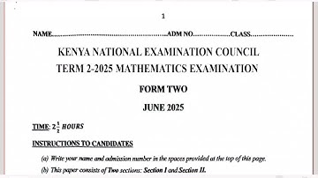 FORM TWO MATHS REVISION