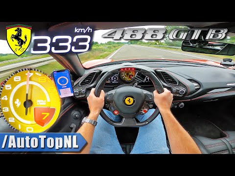 FERRARI 488 GTB TOP SPEED 333KM/H on AUTOBAHN (NO SPEED LIMIT!) by AutoTopNL