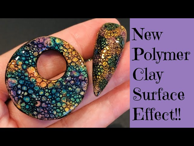 New Polymer Clay Surface Technique Create Unique Small Cells Cabochons Bubble Nails Effect Tutorial