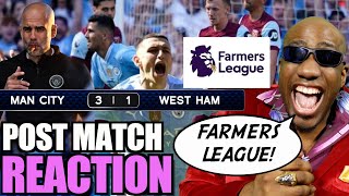 Manchester City West Ham REACTION | Pep, Foden & Rodri make EPL a FARMERS LEAGUE! CHAMPIONS