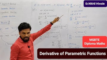 MSBTE | Diploma Maths | Lecture No.5_Derivative of Parametric Functions | By Er.Nikhil Hiwale 