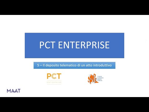 PCT Enterprise parte 5:  Il deposito atto introduttivo - pignoramento presso terzi
