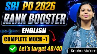 SBI PO 2026 Notification Out | Rank Booster | English Mock Test 1 | SBI PO PYQs Discussion
