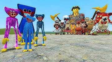 NEW TEAM HUGGY WUGGY VS ALL DARK DECEPTION CHAPTERS 1-4 NPCs in Garry