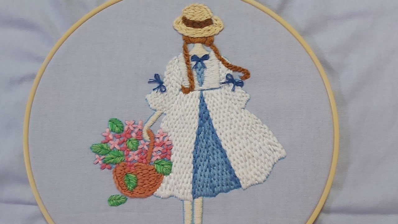 Girl hand embroidery EP.1| ปักผ้ารูปผู้หญิง EP.1 | ปักผ้ารูปคน