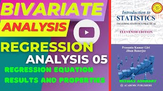 REGRESSION ANALYSIS 05 || RESULTS AND PROPERTIES OF REGRESSION ANALYSIS PART 1 || WBCHSE STATISTICS