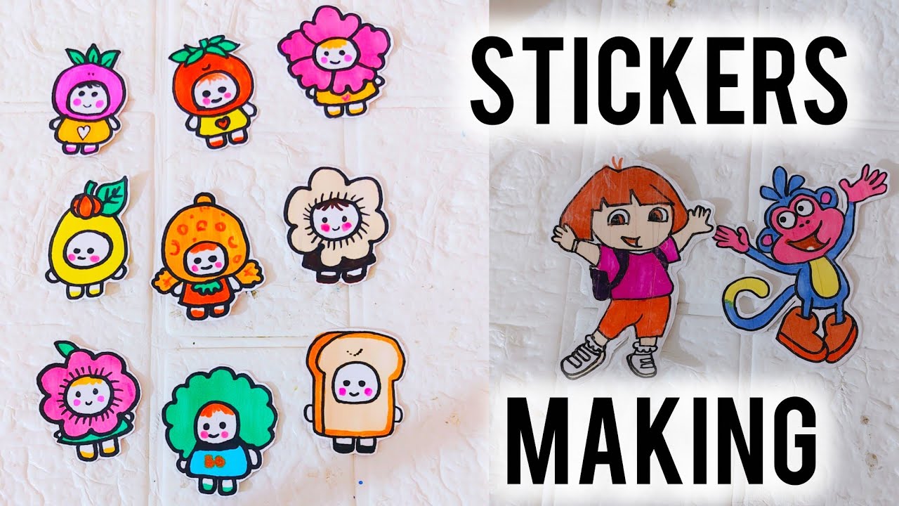 Beautiful Stickers Making Step by Step/stickers making #stickers #craft ...