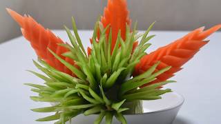 Chili Flower Carving | Green Chili Decorations