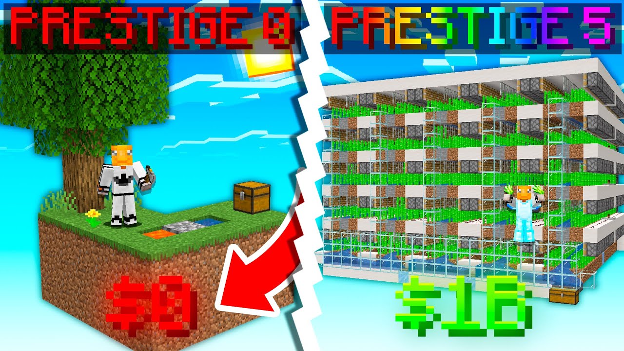 Эта ферма зарабатывает 1 миллиард долларов в час в Minecraft Skyblock | Сервер Minecraft Skyblock...