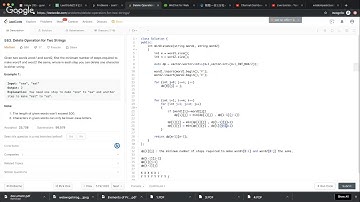【每日一题】583.Delete Operation for Two Strings, 05/01/2019