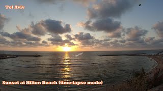 Sunset at Hilton Beach (time-lapse) | Tel Aviv | NirisEye | Israel | Tel Aviv Sunset | Israel Sunset