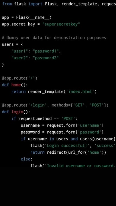 Python mini projects with Source Code (Login page with Flask) - YouTube