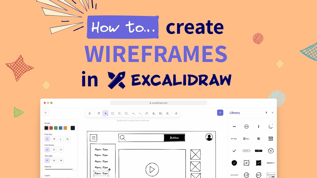 How to create WIREFRAMES using LIBRARIES in Excalidraw