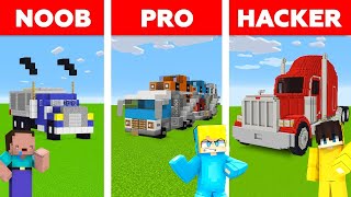 Billy Noob VS Ukri Pro VS Luke Hacker TRUCK BAU CHALLENGE in Minecraft