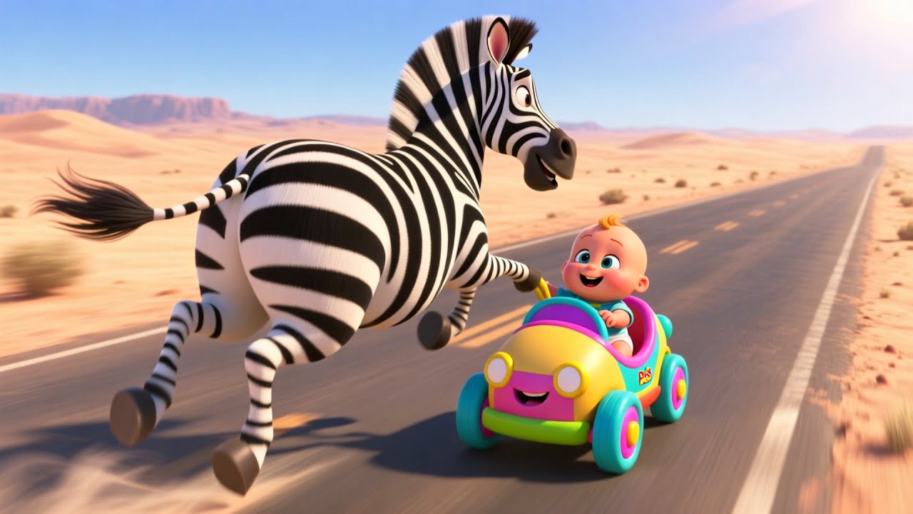 Зум-Зум Зебра 🦓🚗 | Песенка про движения животных для детей | Веселое обучение с животными