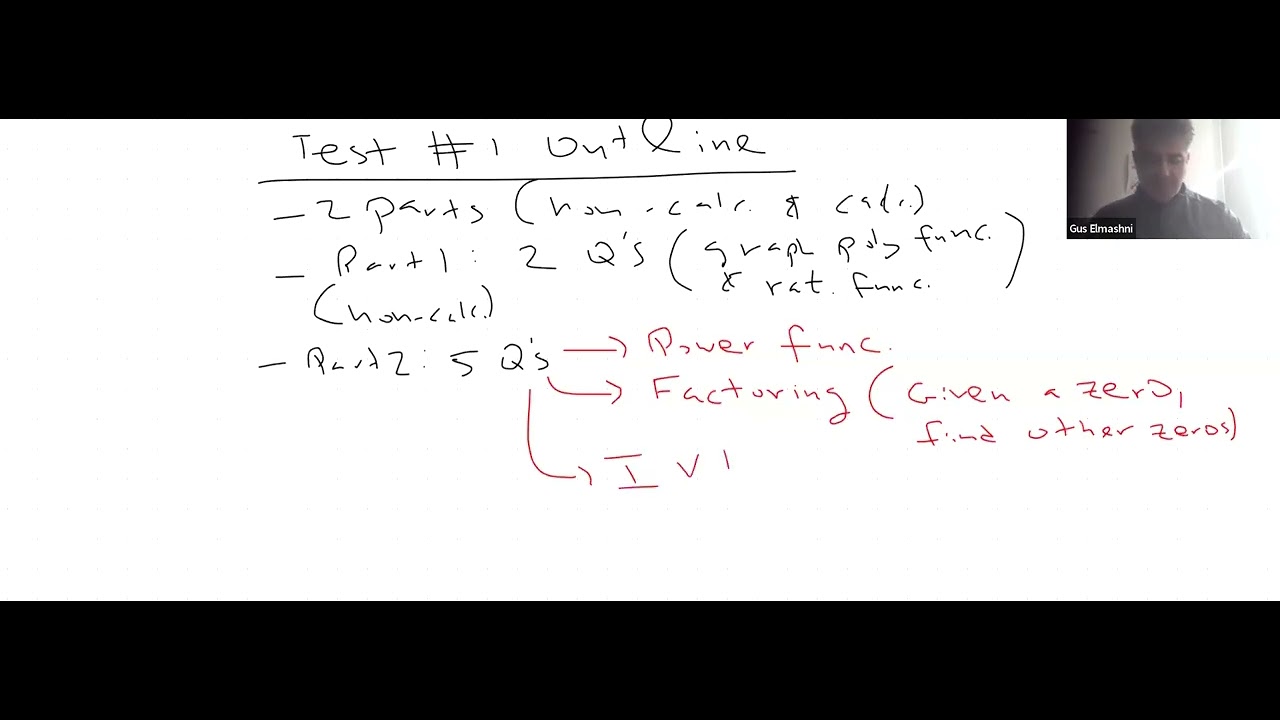 Precalculus BC Honors Unit 1 Test Outline Spring 2025 - YouTube