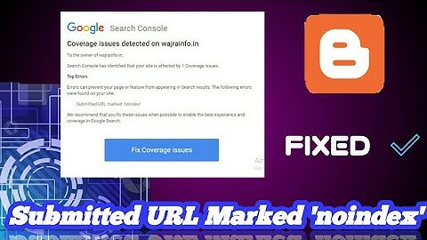 How to fix Submitted URL Marked 