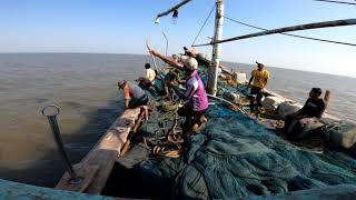 Deep Sea Fishing in India (Gujarat) | Net Fishing Video | Dol net Used