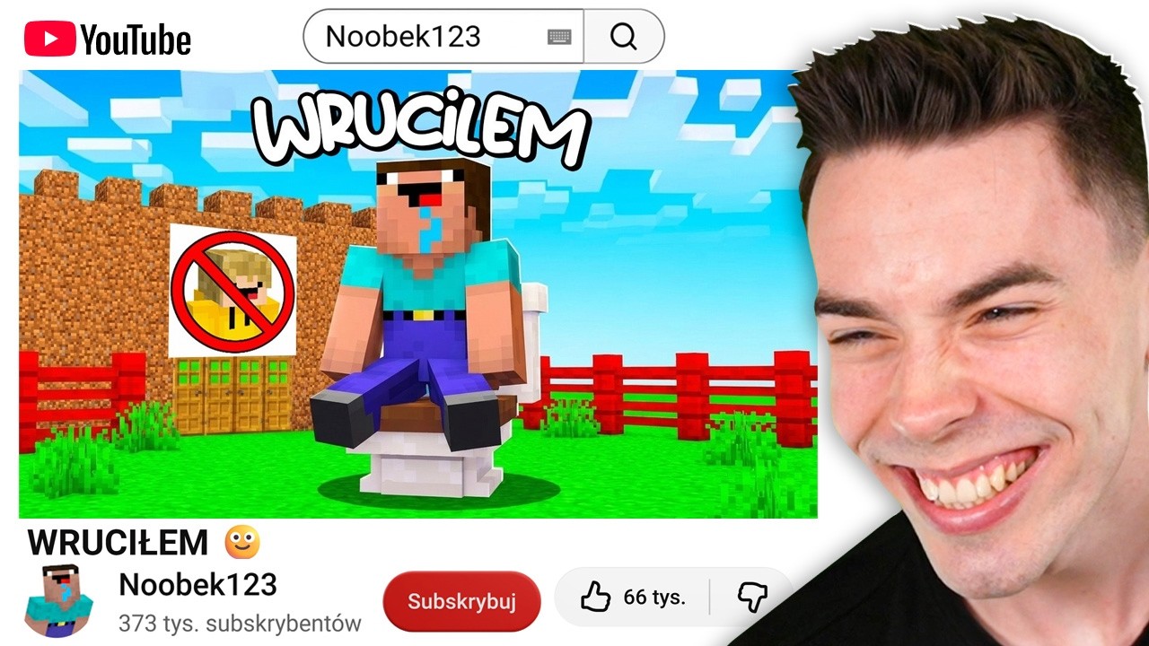 REAKCJA NA POWRÓT NOOBKA na YOUTUBE! *śmieszne*