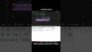 onresize event to make apps more responsive in Javascript #shorts #javascript #frontend