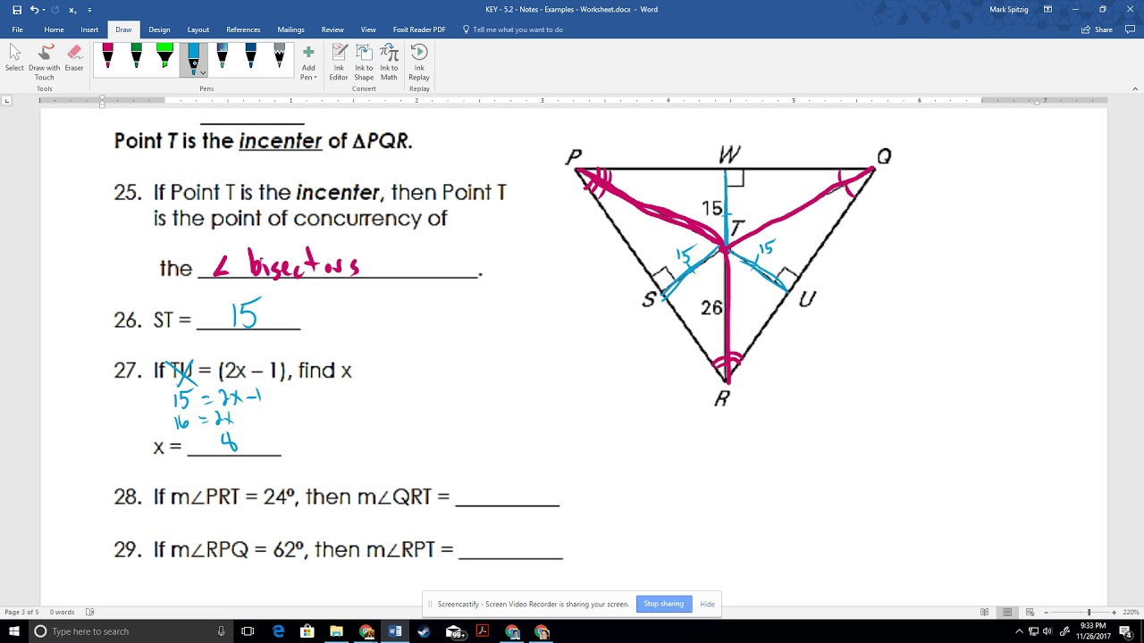 KEY - 5.2 - Worksheet - Geometry - YouTube