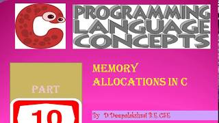 c programming tutorial | part 10 | Memory allocation in c