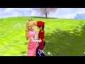 MMD X Super Mario Princess Peach Kisses Mario Off Guard 