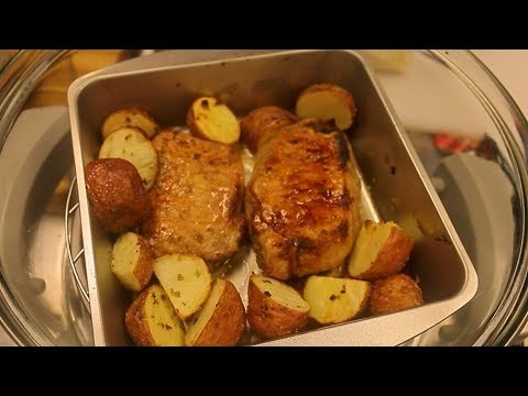 Air fryer Pork Chops and Potatoes - pork chop recipe - how to cook pork - cooking channel - airfryer