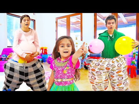 Nastya VS Artem dan Mia Challenge dengan balon