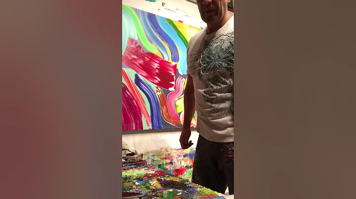 Using spatulas in a new painting