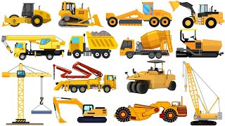 Construction heavy equipment |  Excavator, Bulldozer, Loader, Vibratory roller, Dump truck