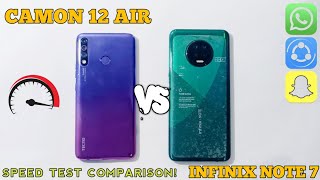 Infinix Note 7 Vs Tecno Camon 12 Air Speed Test Comparison