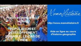 5ème : audio, population et développement durable, le cas de l'Inde
