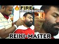 ASMR FIRE 🔥 HAIR REMOVAL HEAD MASSAGE, NECK, HAND, CRACKINGS THERAPY BY INDIAN BARBER REIKI-MASTER