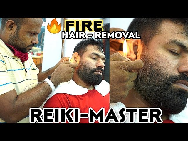 ASMR FIRE 🔥 HAIR REMOVAL HEAD MASSAGE, NECK, HAND, CRACKINGS THERAPY BY  INDIAN BARBER REIKI-MASTER - YouTube