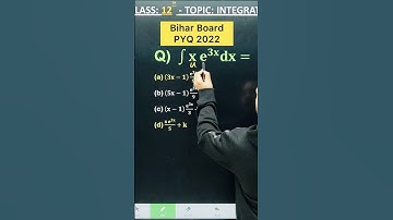 1 Marks Question Bihar Board PYQ 2022 || INTEGRALS    Chapter 7 Class 12 Board Exam 2025 NCERT