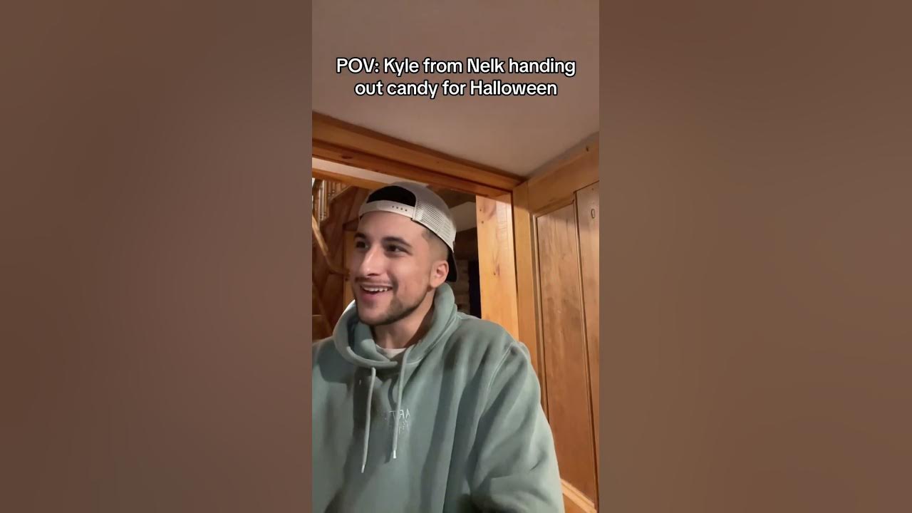 Kyle from Nelk handing out candy for Halloween YouTube