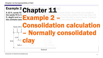 Chapter 11 Compressibility of Soil - Example 2 Consolidation Calculation Normally Consolidated Clay