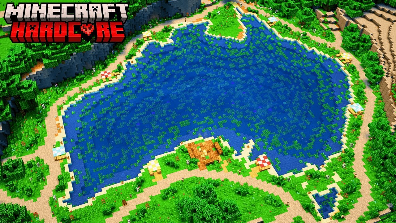 I Built a MASSIVE Lake in REAL Hardcore Minecraft - YouTube