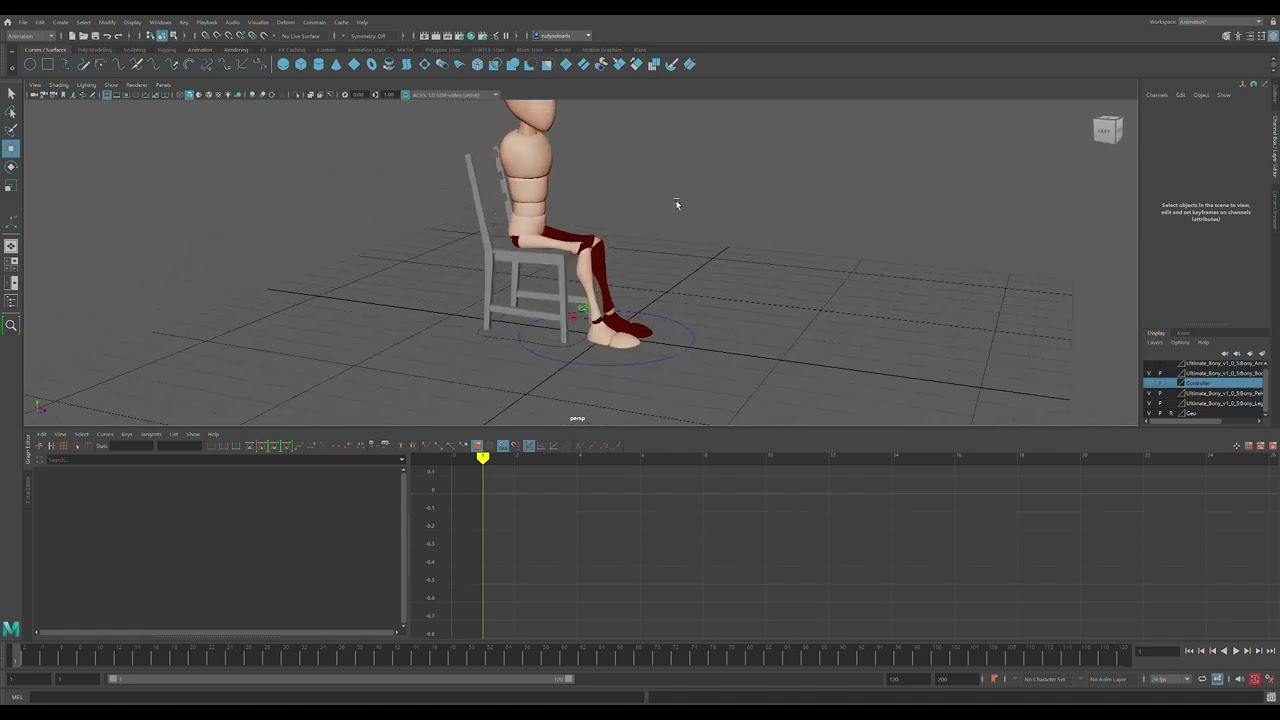 How to animate a Sit to Stand Maya 2022 Part: 1