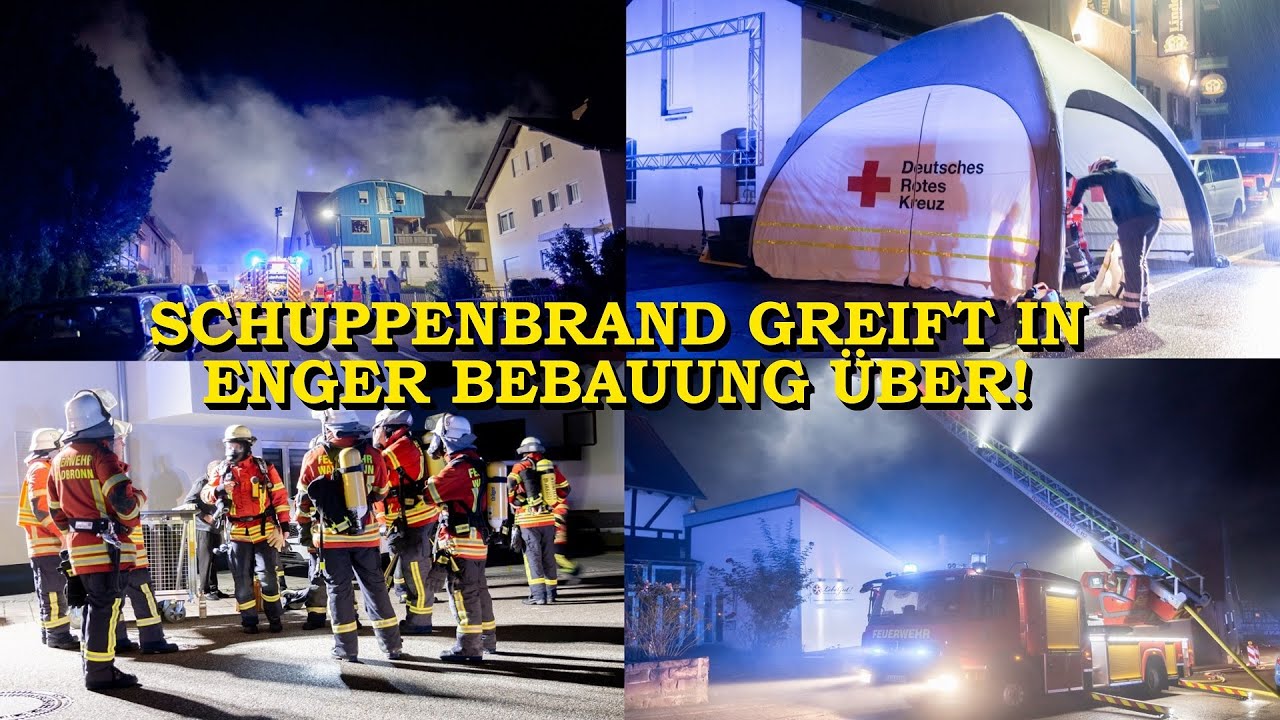 [Nächtlicher Großbrand] - 30 Bewohner evakuiert - | Feuer greift in