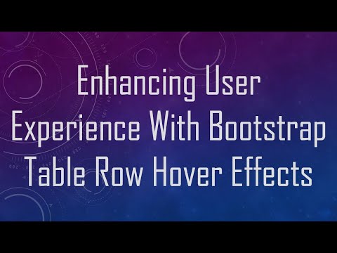 Enhancing User Experience With Bootstrap Table Row Hover Effects