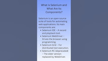 Selenium Interview Question 1 – What is Selenium & Its Components Explained!